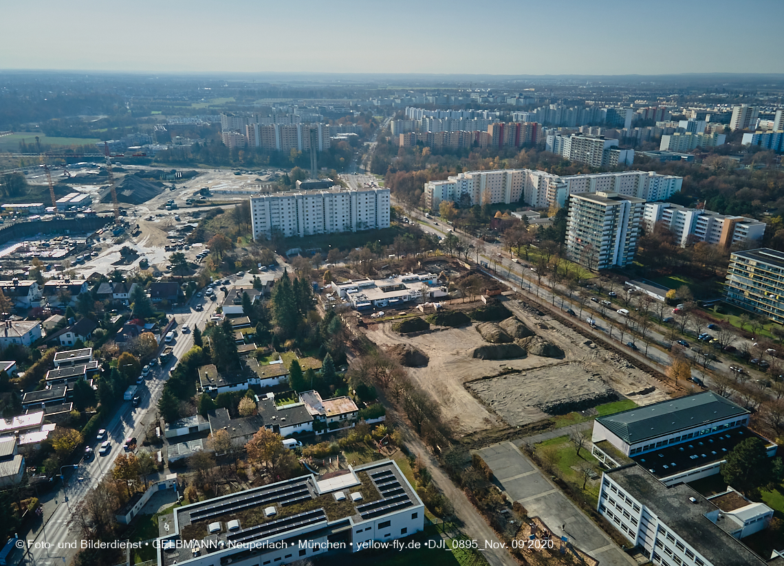 09.11.2020 - Baustelle der neuen Grundschule am Karl-Marx-Ring in Neuperlach